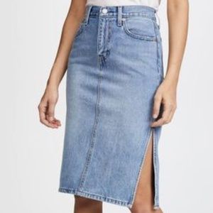 Levis Denim Side Split Midi Skirt